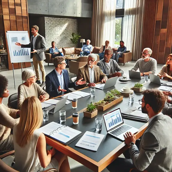 Group Hoa Meeting in formal board room